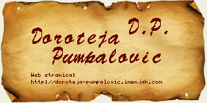 Doroteja Pumpalović vizit kartica